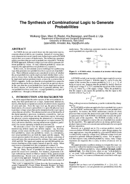 File:Qian Riedel Bazargan Lilja The Synthesis of Combinational Logic to Generate Probabilities.pdf