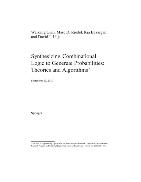 File:Qian Riedel Bazargan Lilja Synthesizing Combinational Logic to Generate Probabilities Theories and Algorithms.pdf